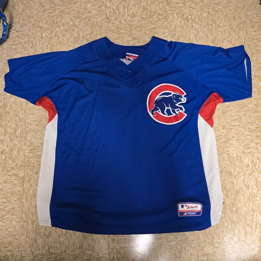 Majestic Chicago Cubs MLB Authentic Collection Batting Practice Jersey Blue Mens
